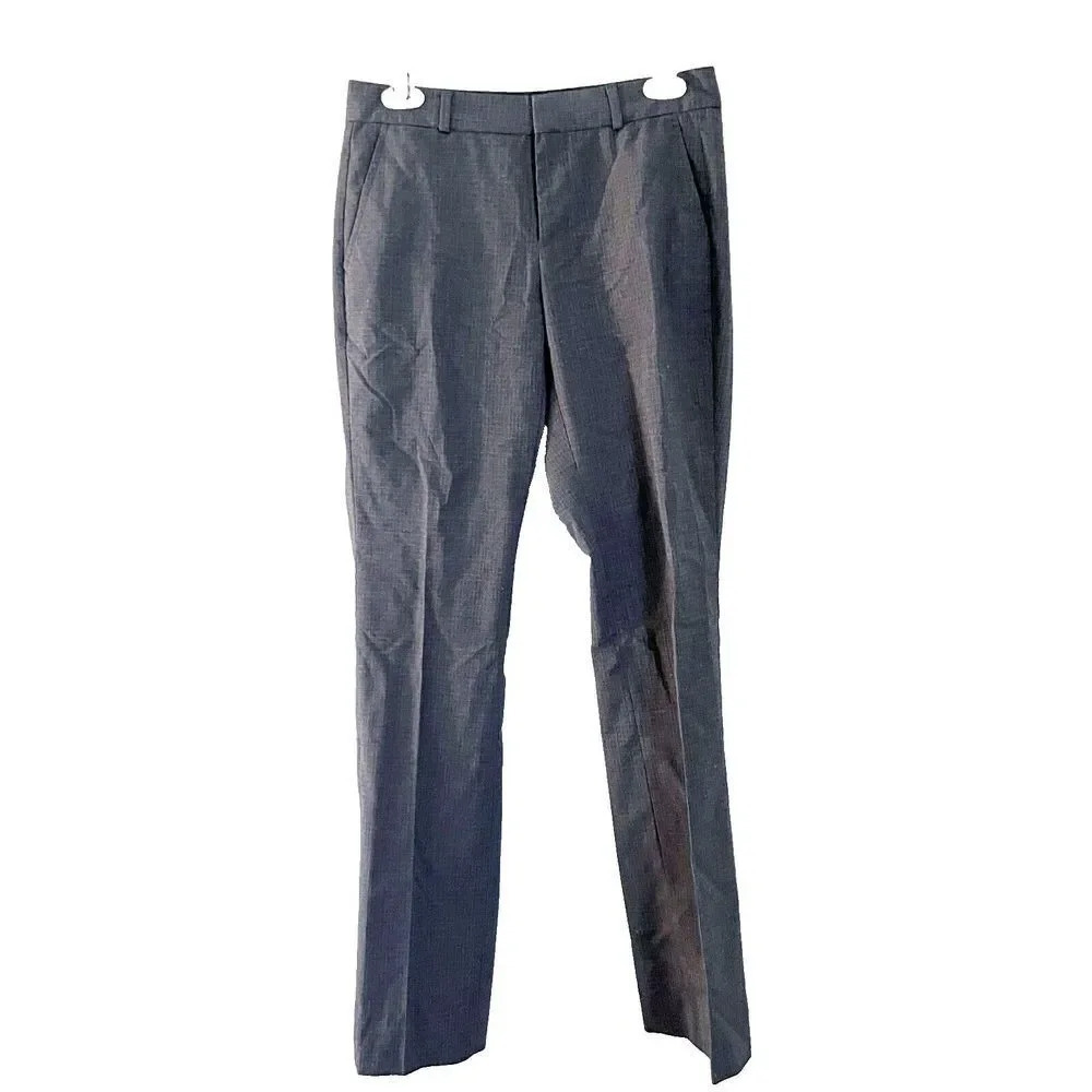 Banana Republic Womens Gray Logan Curvy Fit Dress Pants Size 0 Herringbone